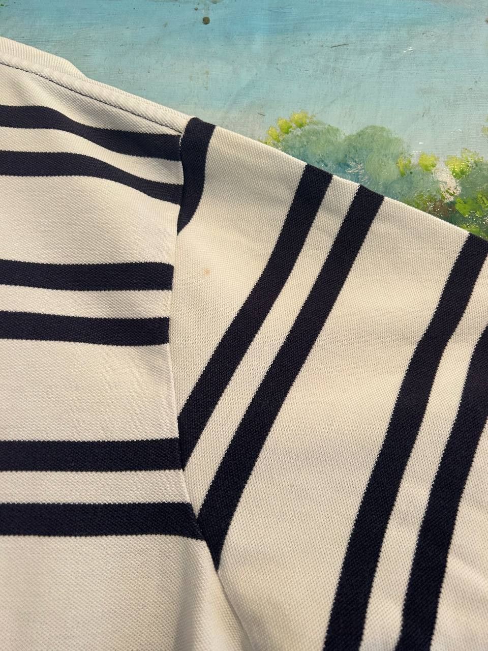 Polo Ralph Lauren Polo Ralph Lauren Striped Rugby Polo Shirt White Navy Size US XXL / EU 58 / 5 - 6 Thumbnail