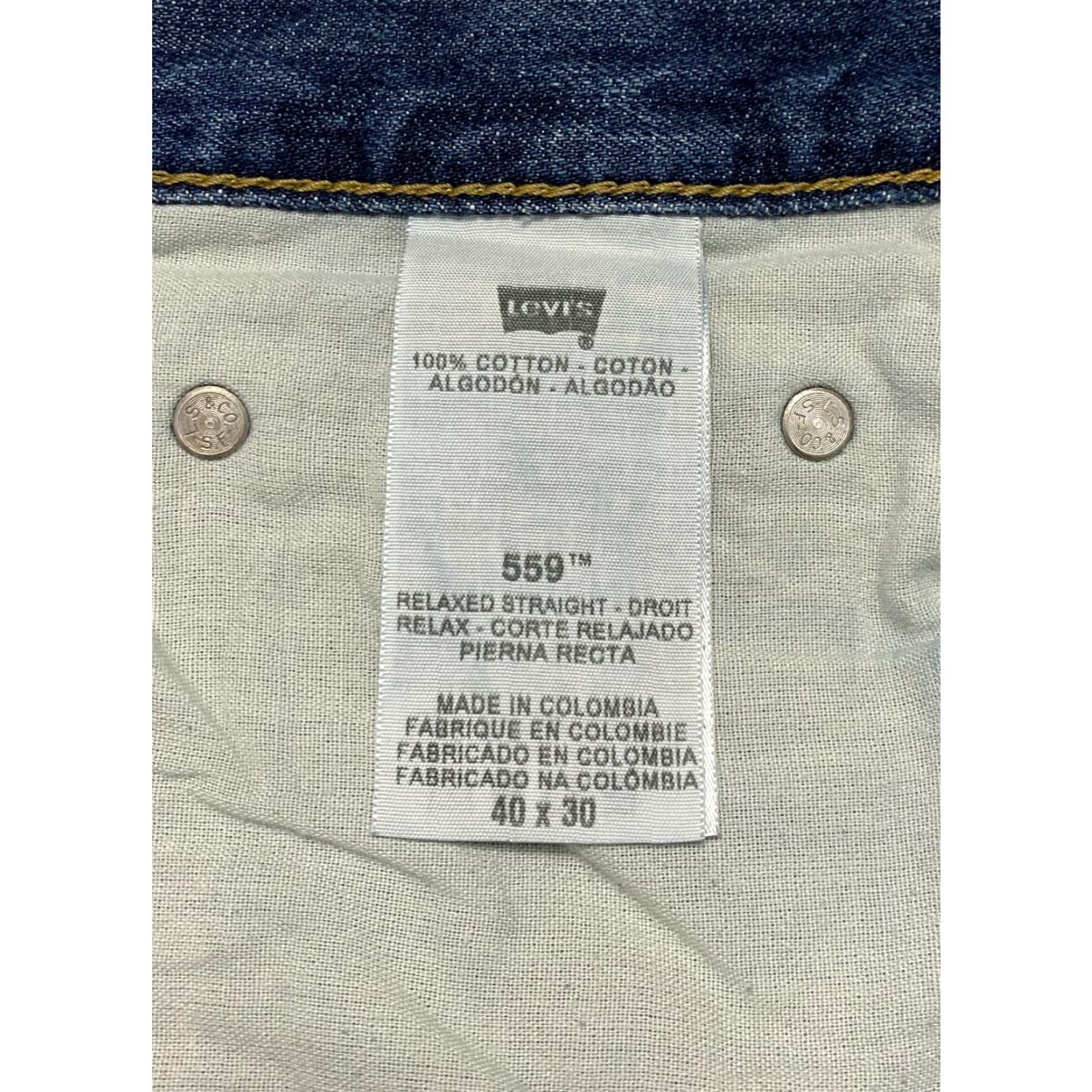 Levi's Levis 559 Relaxed Straight Jeans Size 40×30 Blue Faded Whiskers Wide Leg Mens Size US 40 / EU 56 - 4 Thumbnail