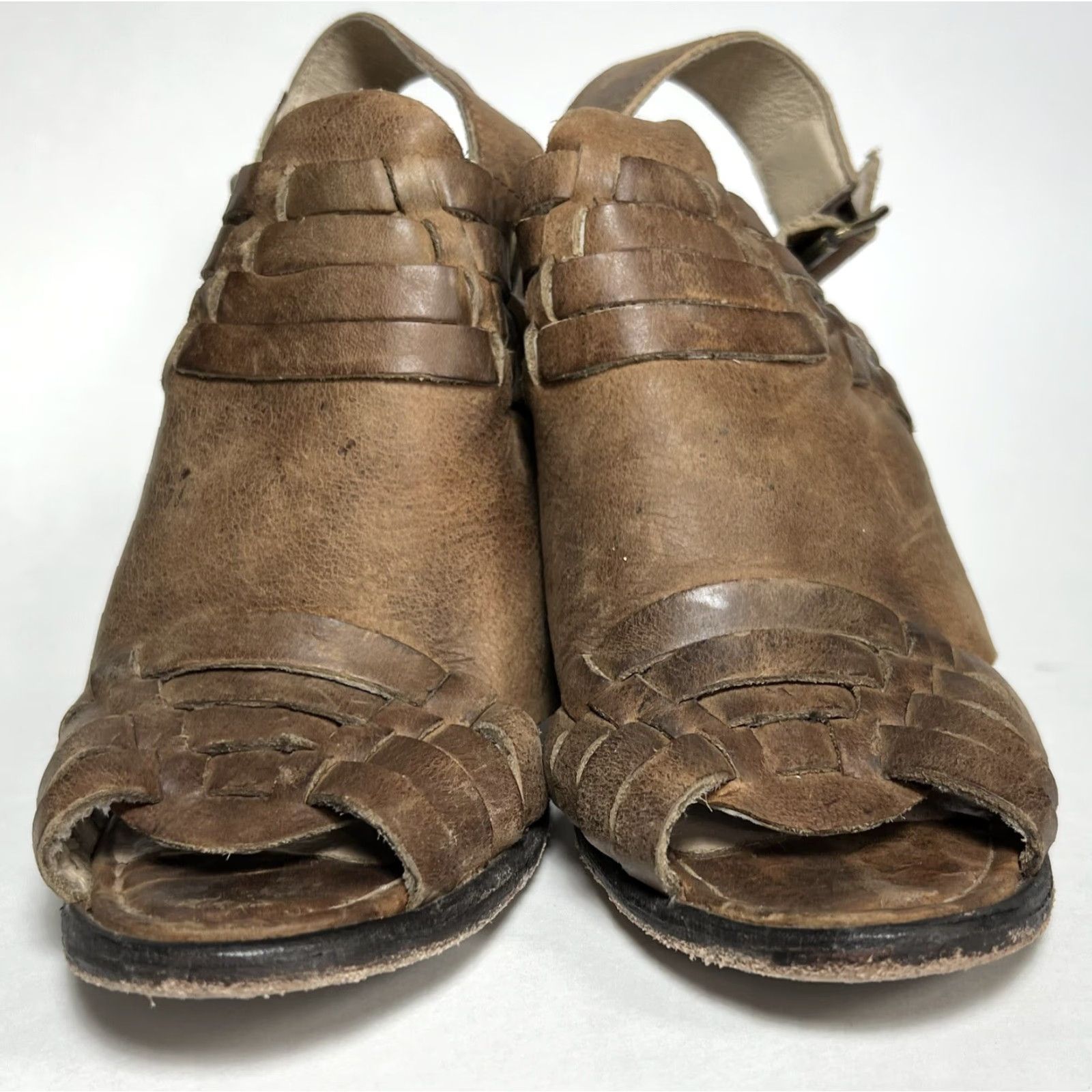 FREEBIRD Freebird By Steven Eagle Booties Size 7 Peep Toe Leather Brown Women Size US 7 / IT 37 - 5 Thumbnail
