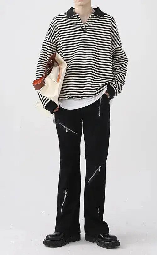 Designer × Vintage Black Zip Punk Pants Size US 32 / EU 48 - 4 Thumbnail