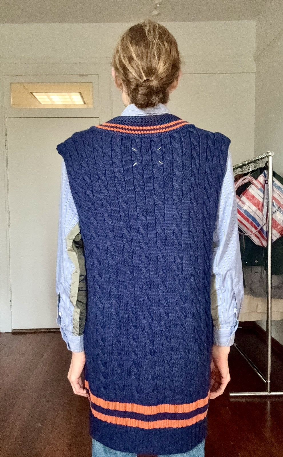 Maison Margiela MARGIELA AW17 Oversized Cable Knit Sweater Vest Size US L / EU 52-54 / 3 - 7 Thumbnail