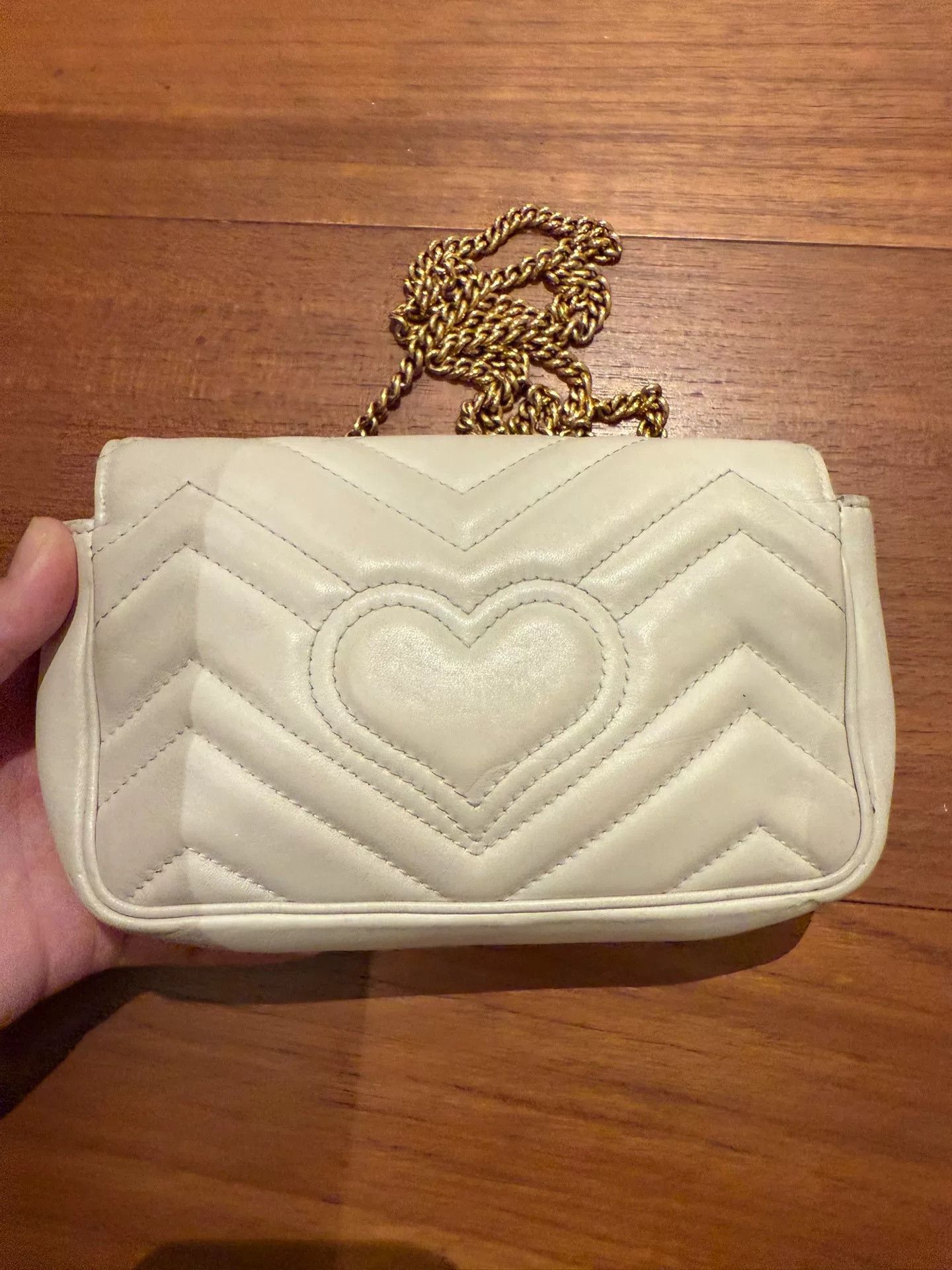 Gucci Gucci Marmont Mini White Chain Bag Size ONE SIZE - 2 Thumbnail