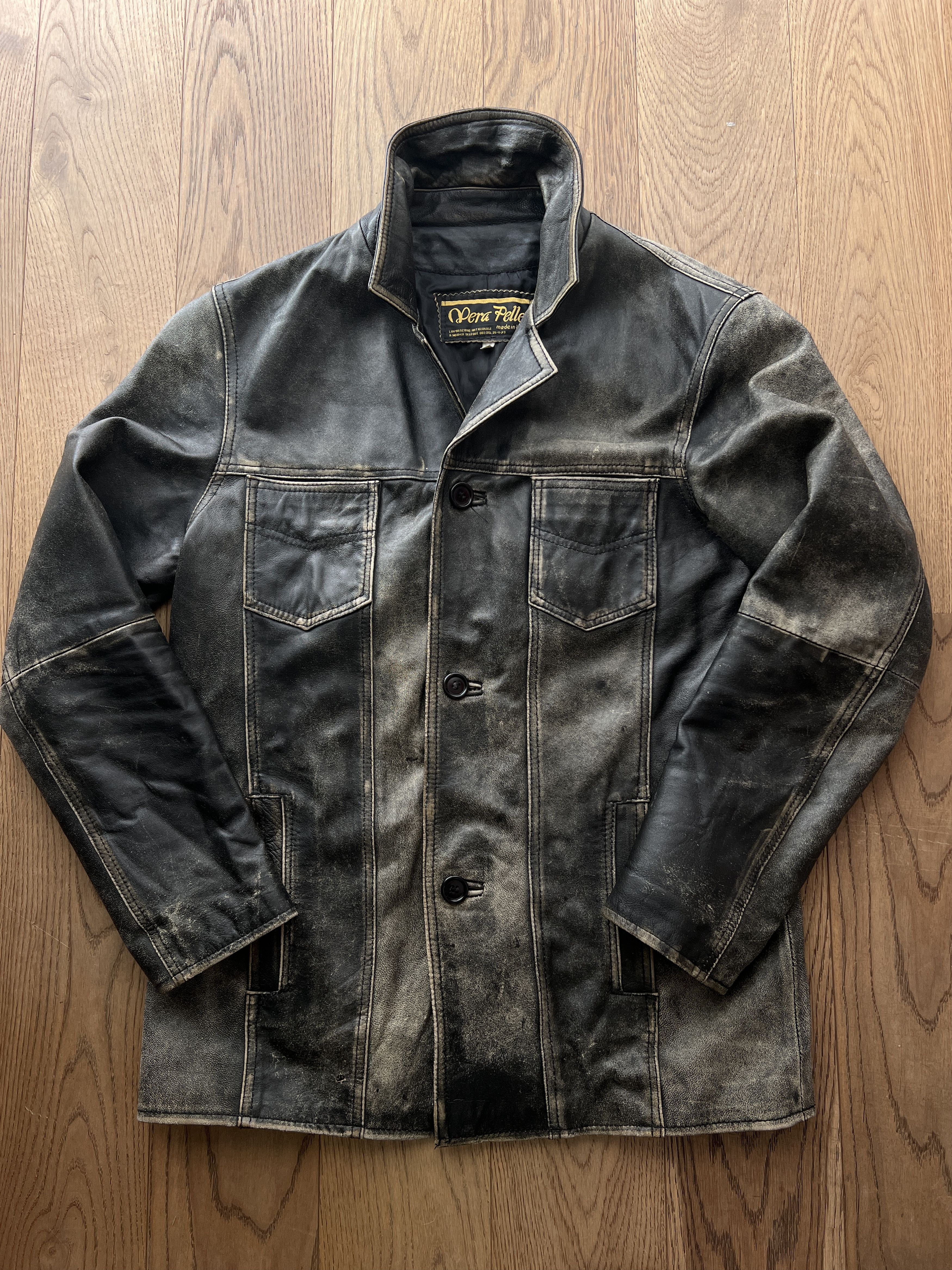 If Six Was Nine Diesel style true faded leather Jacket washed Vintage opium Size US M / EU 48-50 / 2 - 3 Thumbnail