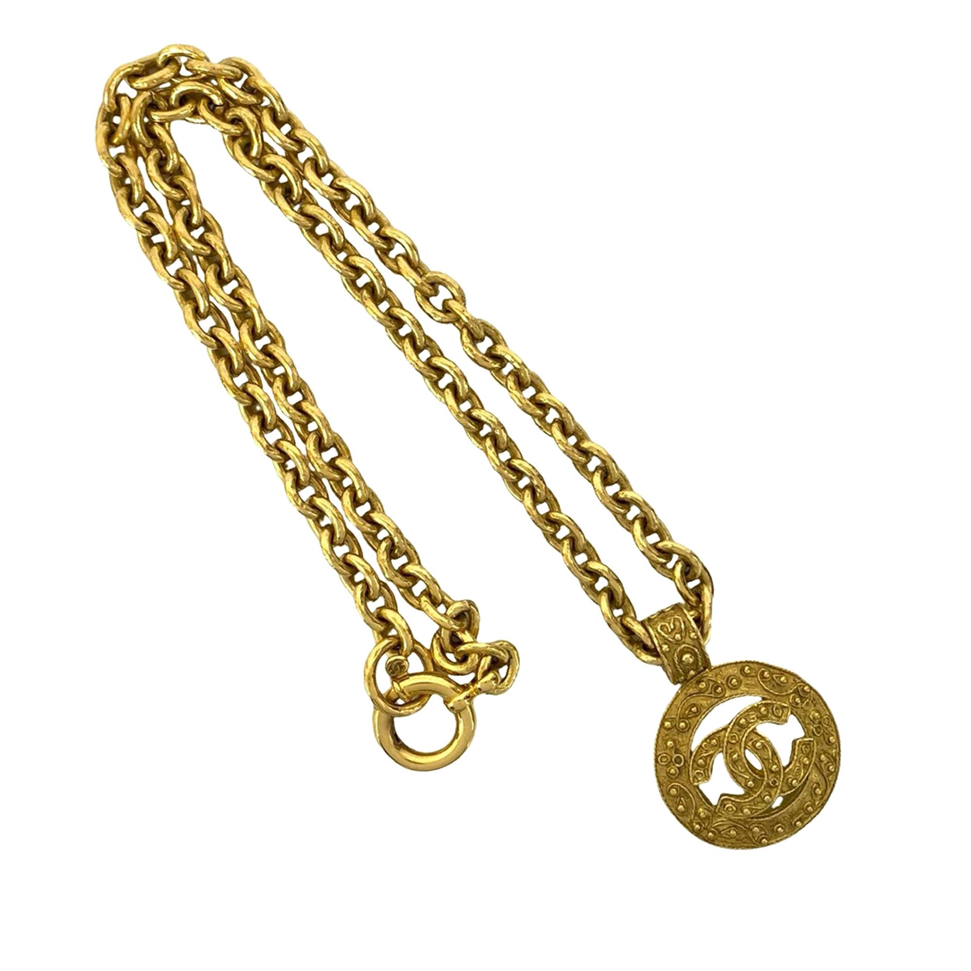 Chanel Chanel CC Gold Plated Medallion Chain Necklace Size ONE SIZE - 1 Thumbnail