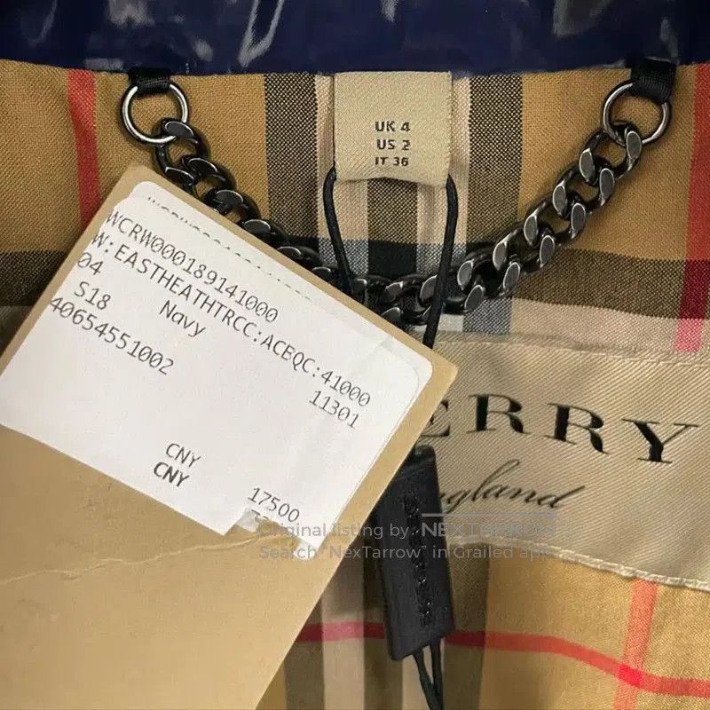 Burberry Burberry L Size Blue Women's Trench Coat. Size L / US 10 / IT 46 - 2 Thumbnail