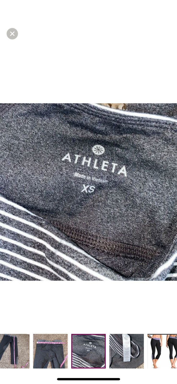 Athleta Athleta XS striped balance cropped leggings Size 25" / US 0 / IT 36 - 5 Thumbnail