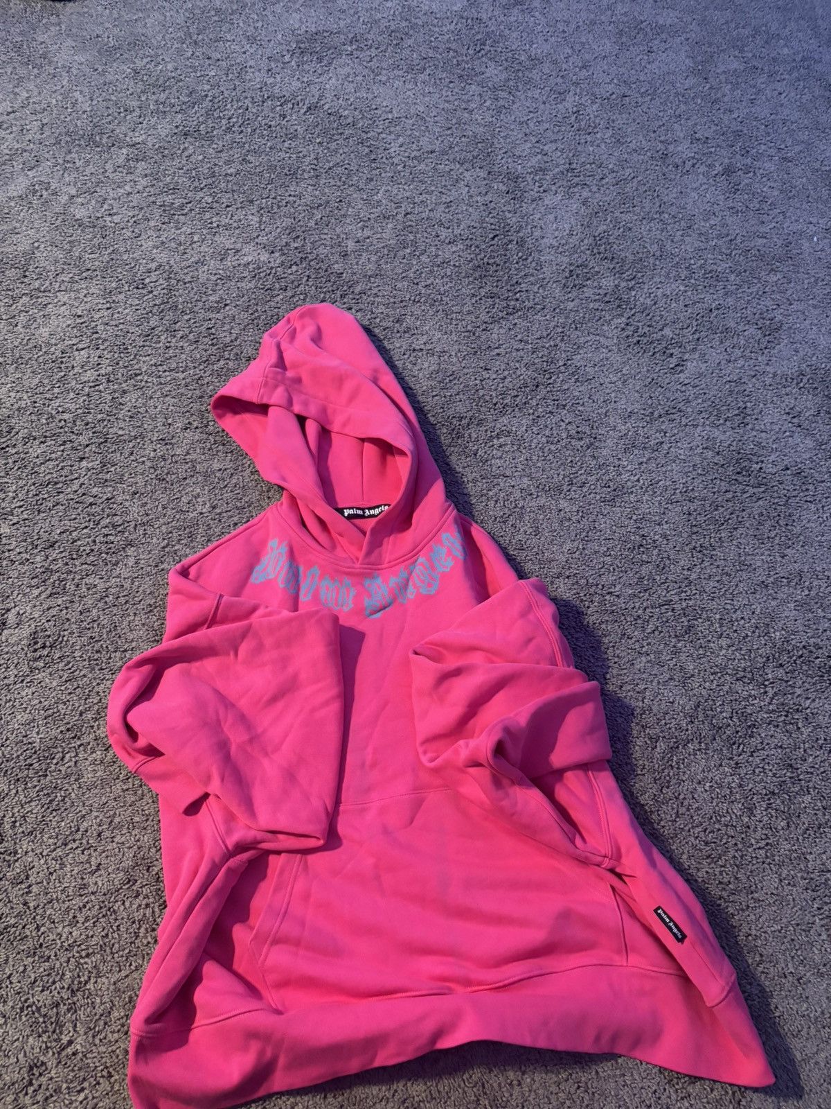 Palm Angels Palm angles hoodie pink with blue wording Size XXL / US 16-18 / IT 52-54 - 7 Thumbnail