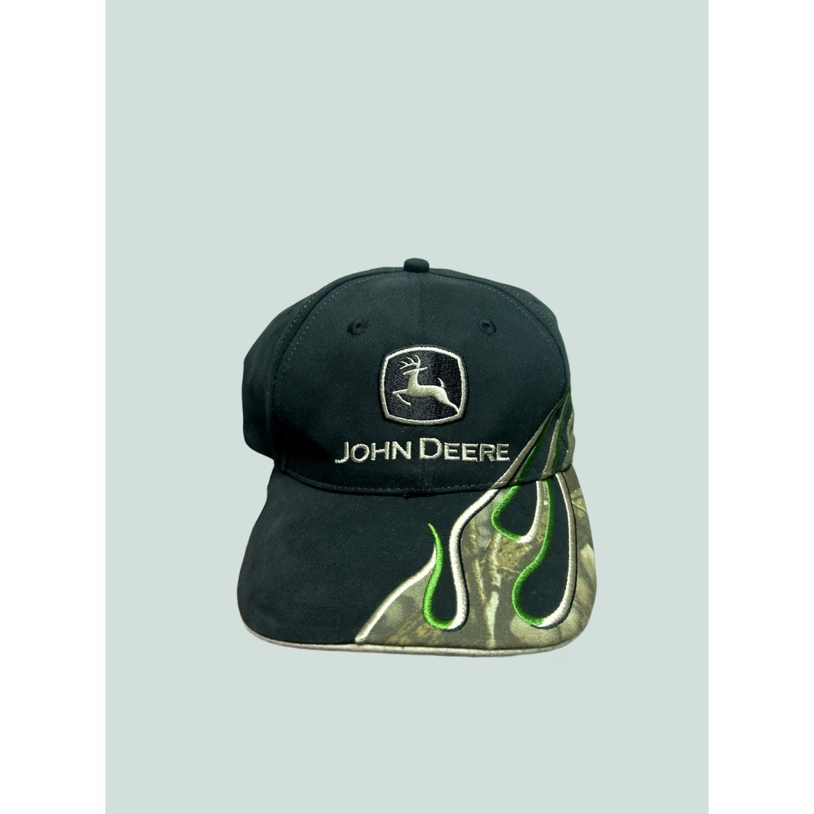 John Deere John Deere strapback hat cap camo flames farm tractor black adjustable tribal Mens Cap/Hat Size ONE SIZE - 1 Thumbnail