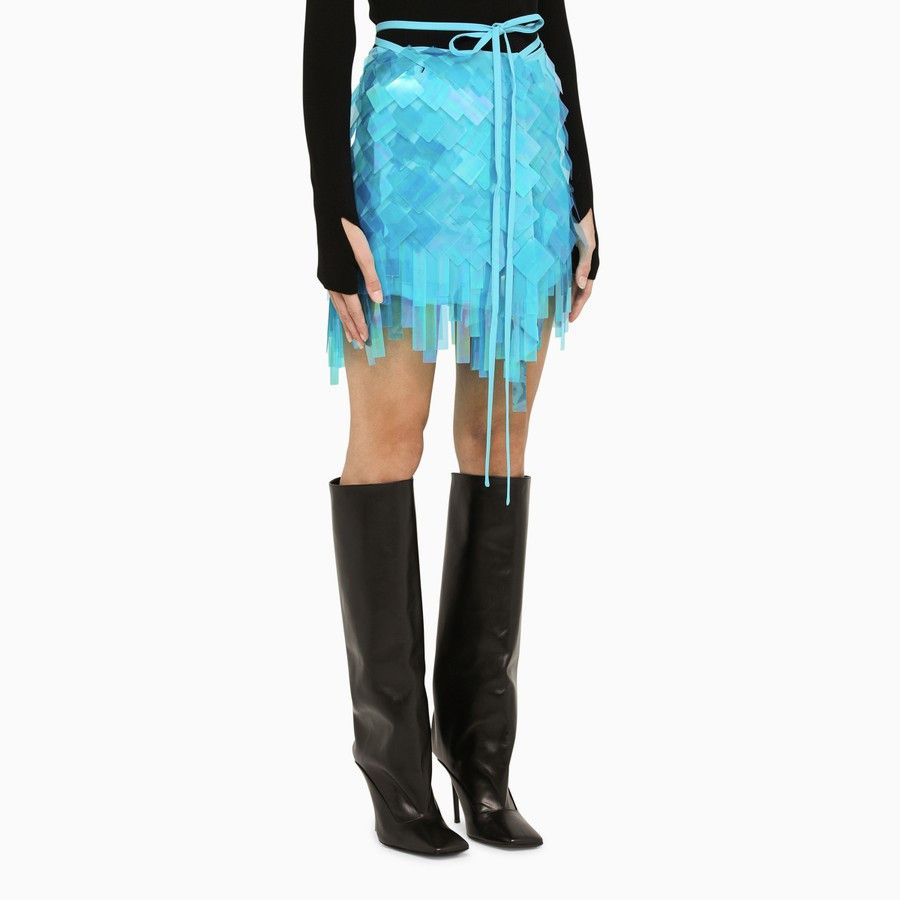 The Attico o1d2blof1024 Mini Skirt With Geometric Sequnis in Blue Size 27" / US 4 / IT 40 - 3 Thumbnail