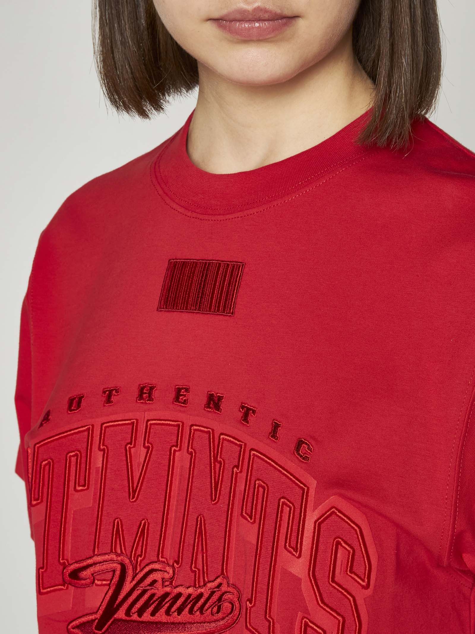 Vetements VTMNTS Red Embroidered College Logo Crop Top Size XS / US 0-2 / IT 36-38 - 4 Thumbnail