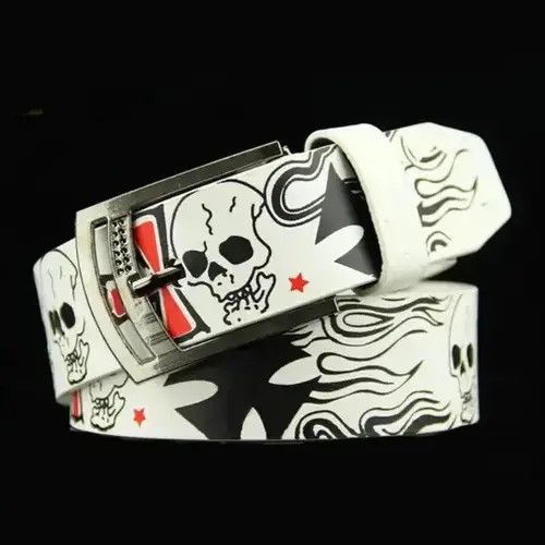 Other Skull Skeleton Pattern Pin Buckle Belt Size 30 - 1 Thumbnail