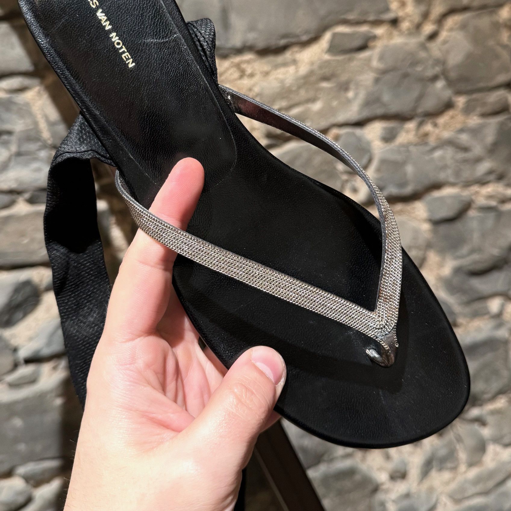 Dries Van Noten Dries Van Noten Silver Wrap Around Thong Sandals Size US 10.5 / IT 40.5 - 7 Thumbnail