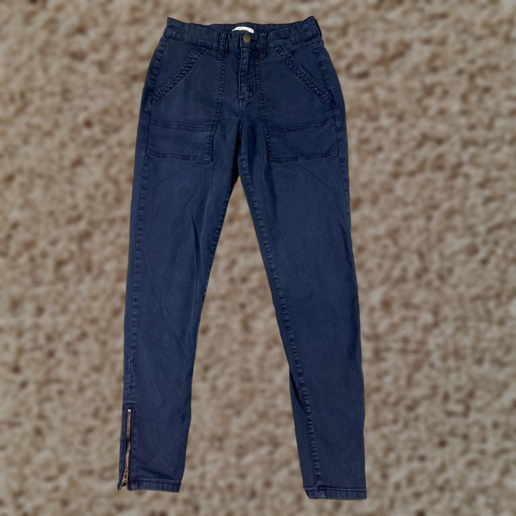 Vintage Vintage Daily Ritual Women's Skinny Jeans Pants 0 Blue Denim Ankle Zip Cotton Blend Mid Rise Size 25" / US 0 / IT 36 - 1 Thumbnail