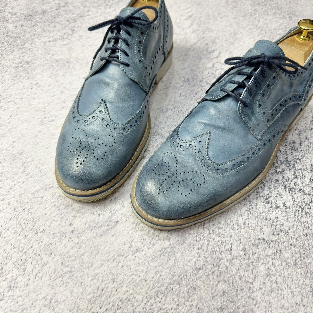 Other SF Esseffe Italy Mens Blue Leather Brogues US10 UK9 EU43 Size US 10 / EU 43 - 8 Thumbnail