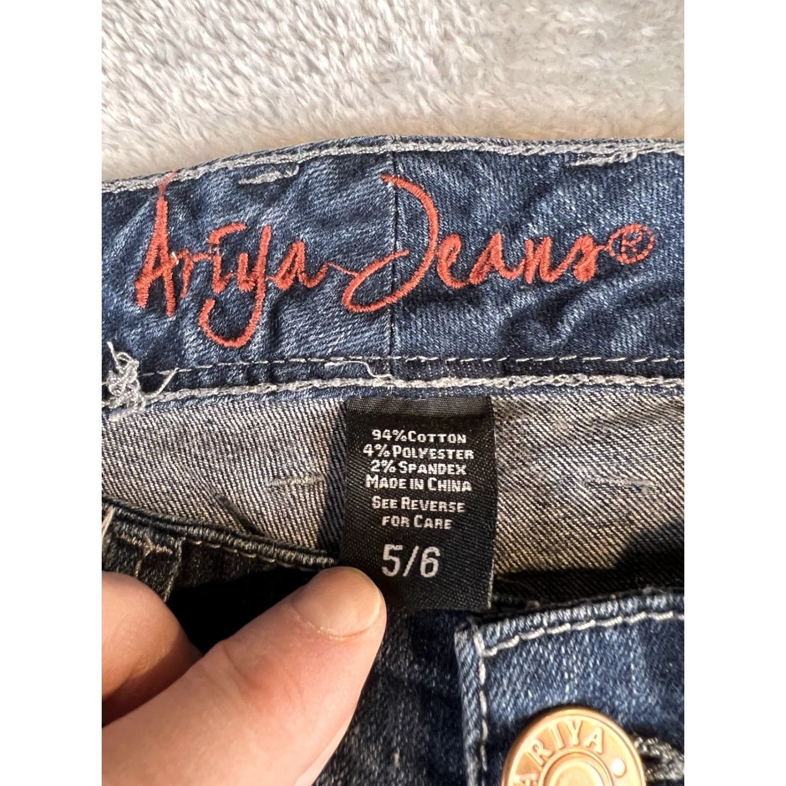 Vintage Ariya Somerset Jeans Western Rock Embroidered Slim Straight Blue Dark Wash Womens 5/6 Jeans Size 27" / US 4 / IT 40 - 4 Thumbnail