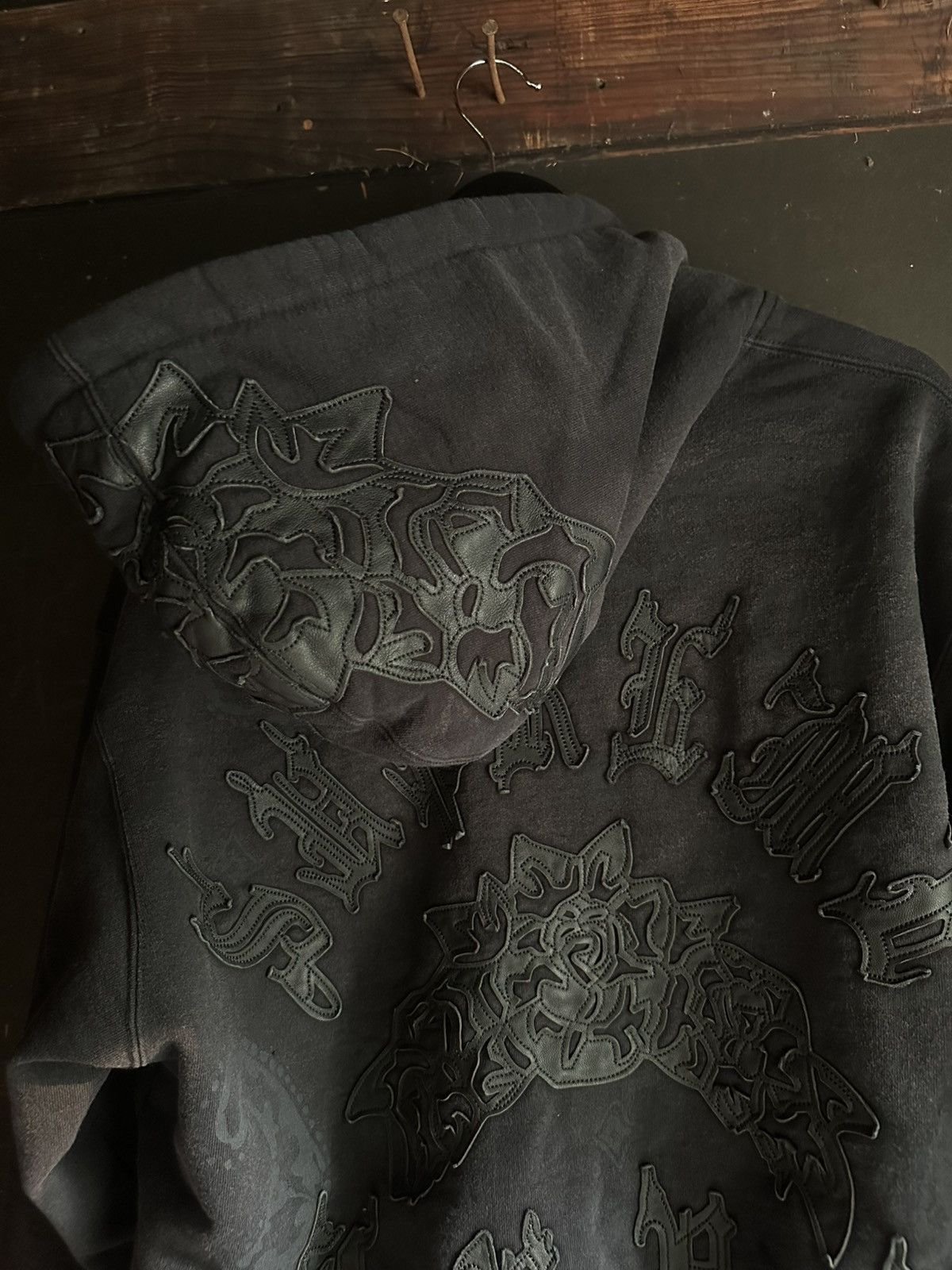 Supreme SS25 Supreme Leather Appliqué Zip Up Hooded Sweatshirt Size US M / EU 48-50 / 2 - 5 Thumbnail