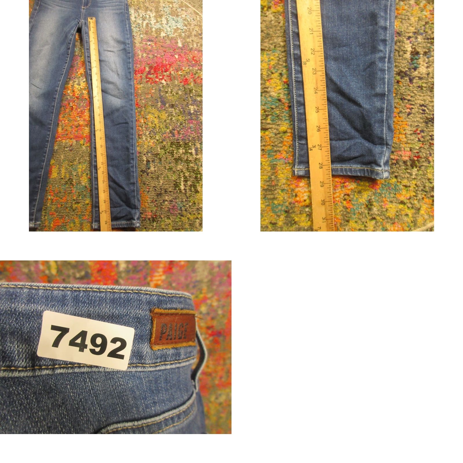 Paige VINTAGE Paige Skinny Jeans 27x29 Stretch Denim Low Rise Skyline Ankle Peg EUC Size 27" / US 4 / IT 40 - 8 Thumbnail