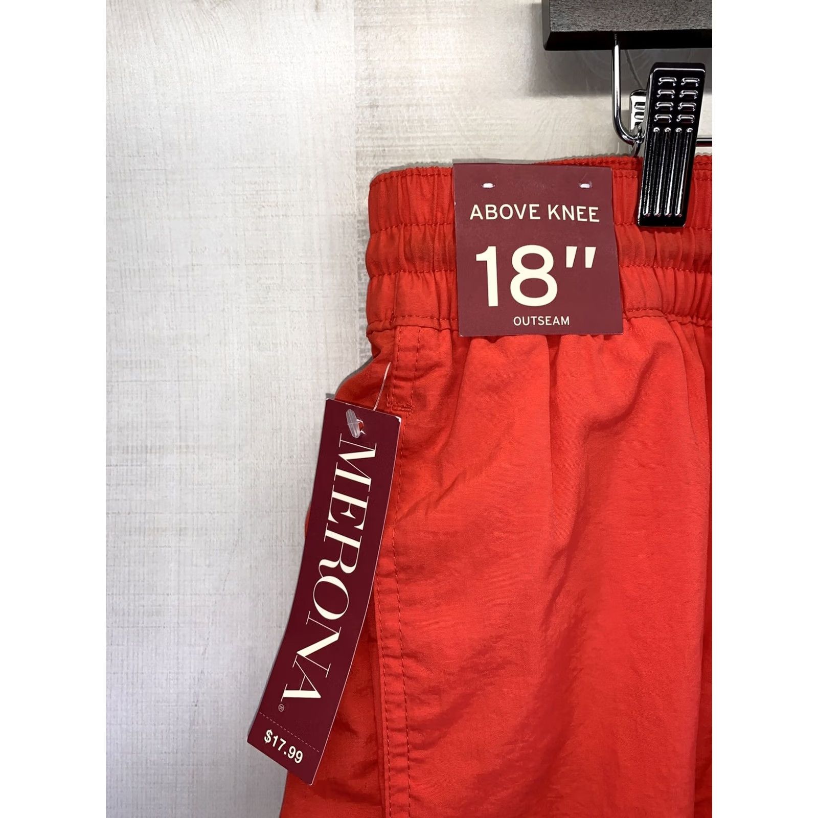 Merona Merona Board Shorts Mens Red 18” Outseam XL Above The Knee NWT-7068 Size US 36 / EU 52 - 5 Thumbnail