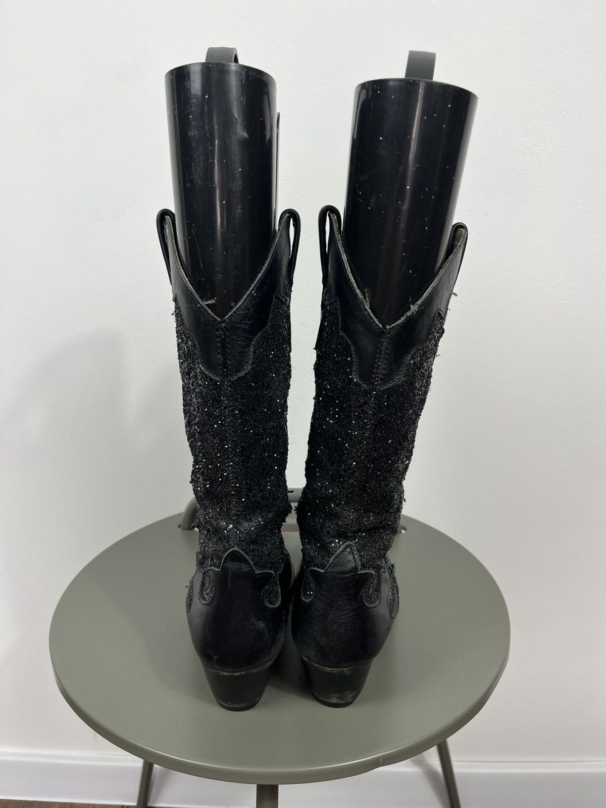 Other Black Glitter Cowboy Boots EU 39 Leather Spain Western Size US 8 / IT 38 - 5 Thumbnail