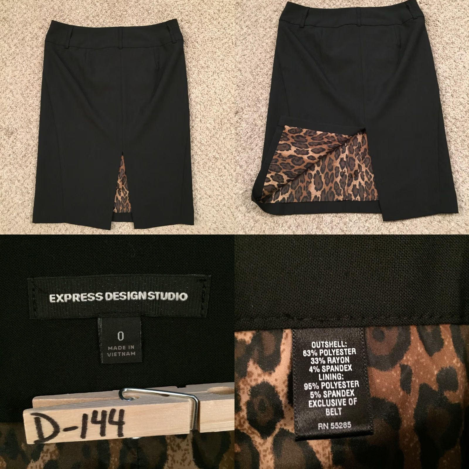 Express Express Skirt Slim Black Knee Length Lined Pencil Size 0 Women Size 25" / US 0 / IT 36 - 8 Thumbnail
