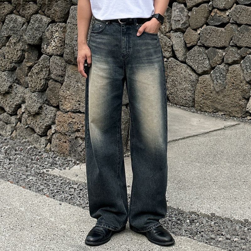 Japanese Brand Retro loose wide leg straight leg jeans Size US 32 / EU 48 - 5 Thumbnail