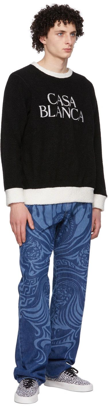 Casablanca Black and White Fleece Logo Sweatshirt Size US XS / EU 42 / 0 - 4 Thumbnail