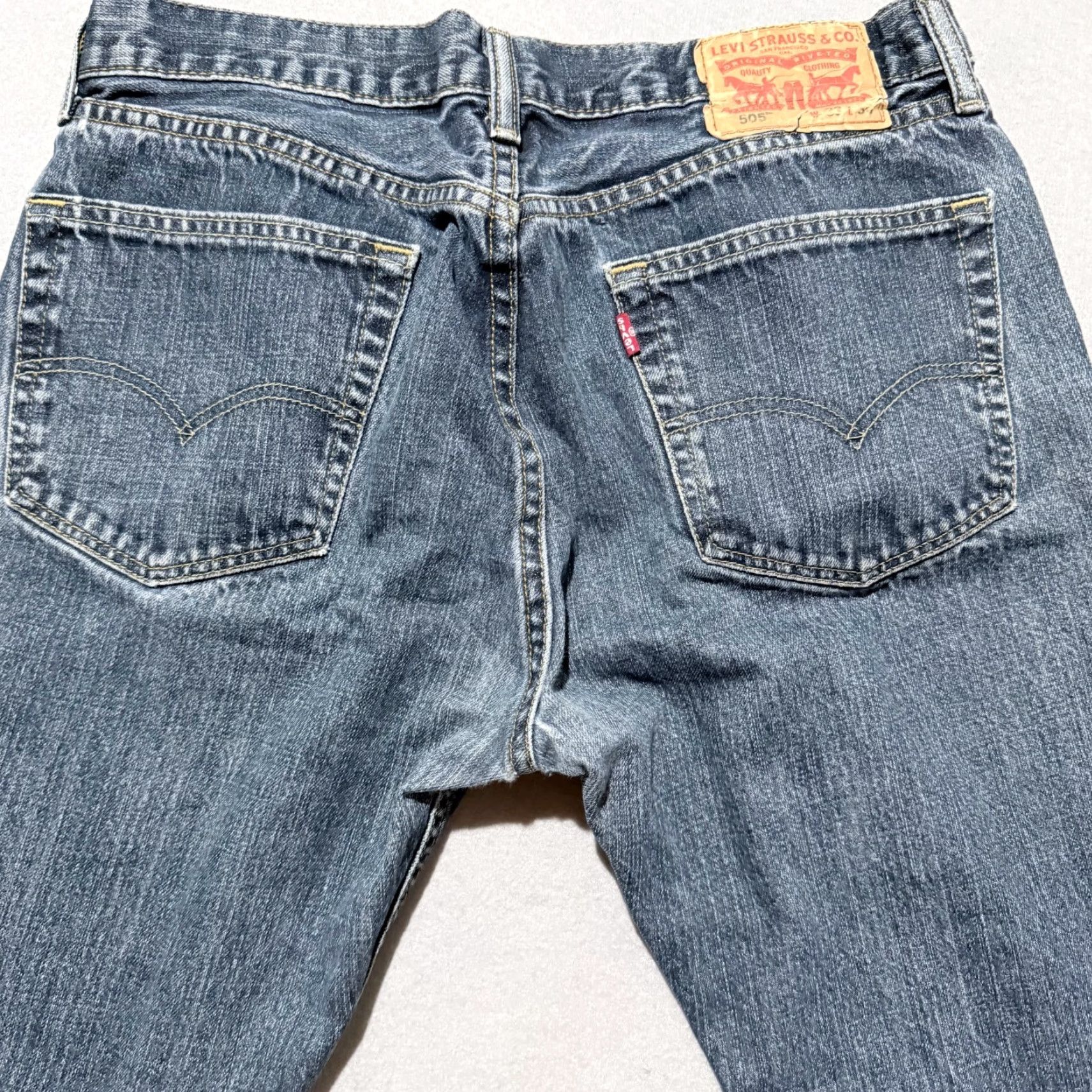 Levi's Levi’s 505 Jeans Men Blue Denim Mid-Rise Classic Straight Zip Fly - 32x27 Size US 32 / EU 48 - 4 Thumbnail