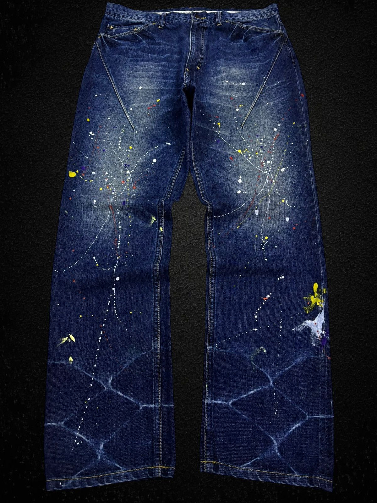 Number (N)ine FW13 Number (N)ine x ATMOS Paint Splatter Jeans Size US 34 / EU 50 - 1 Thumbnail