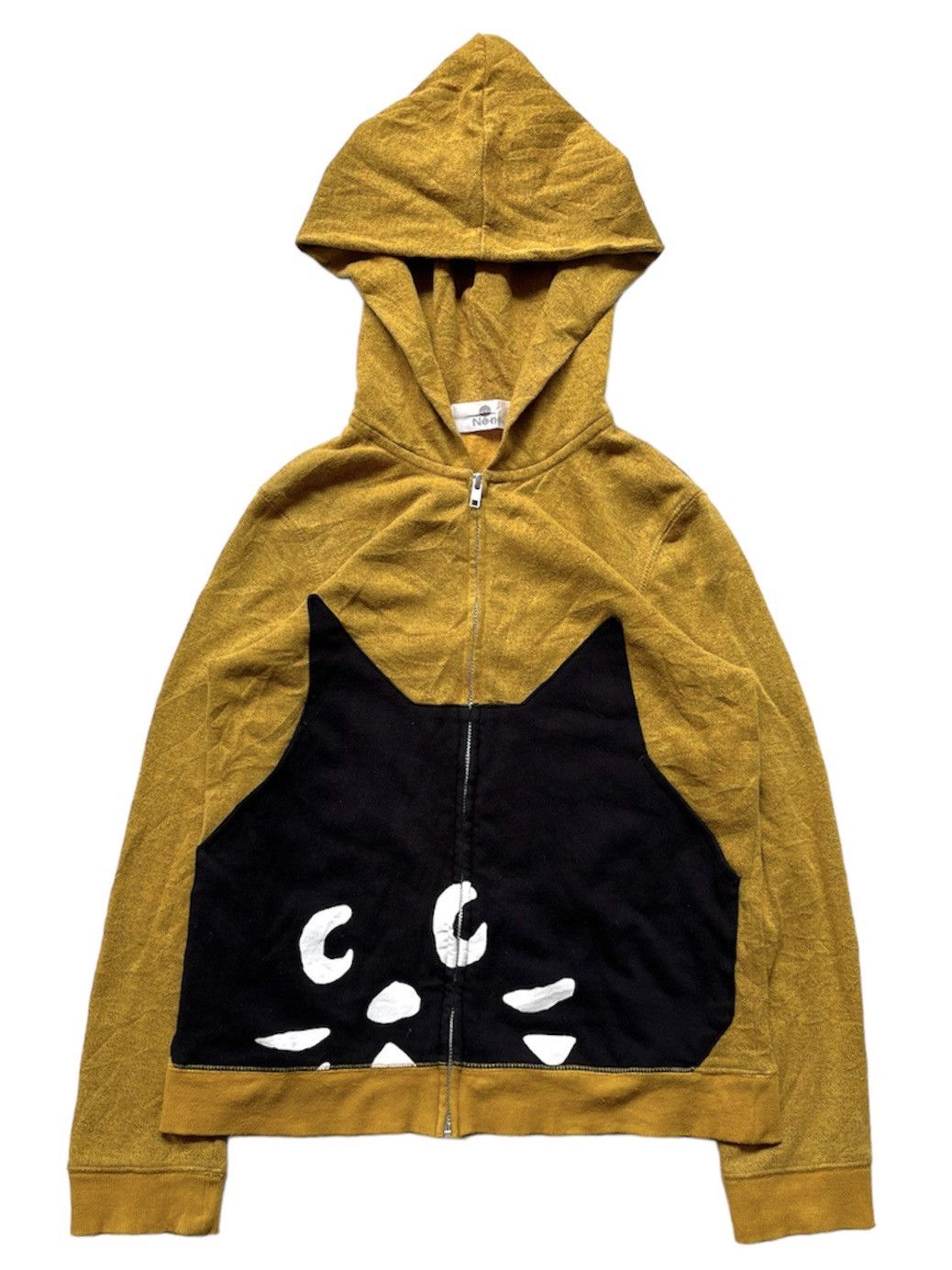 image of Issey Miyake x Ne Net Ne-Net Cat Pocket Zip-Up Sparkle Hoodie in Yellow, Men's (Size Small)