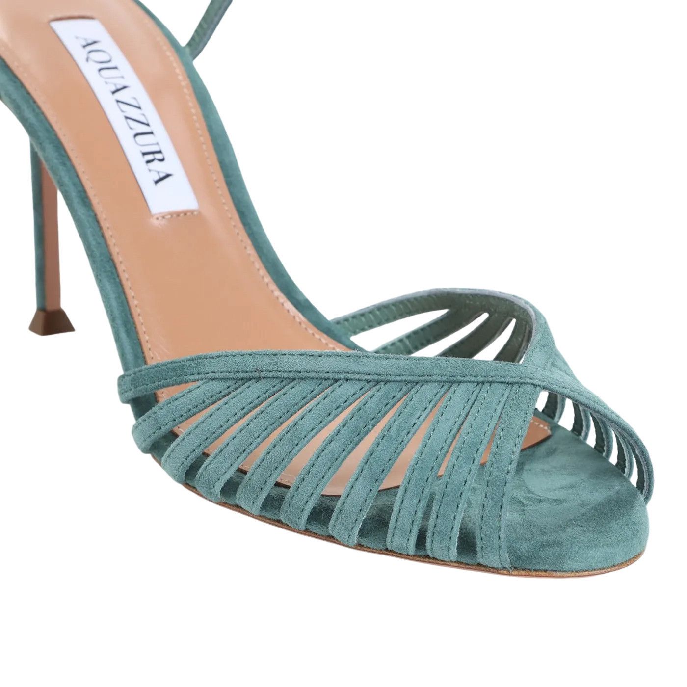 AQUAZZURA Hold Me Light Teal 85mm Sandals New & Authentic (W