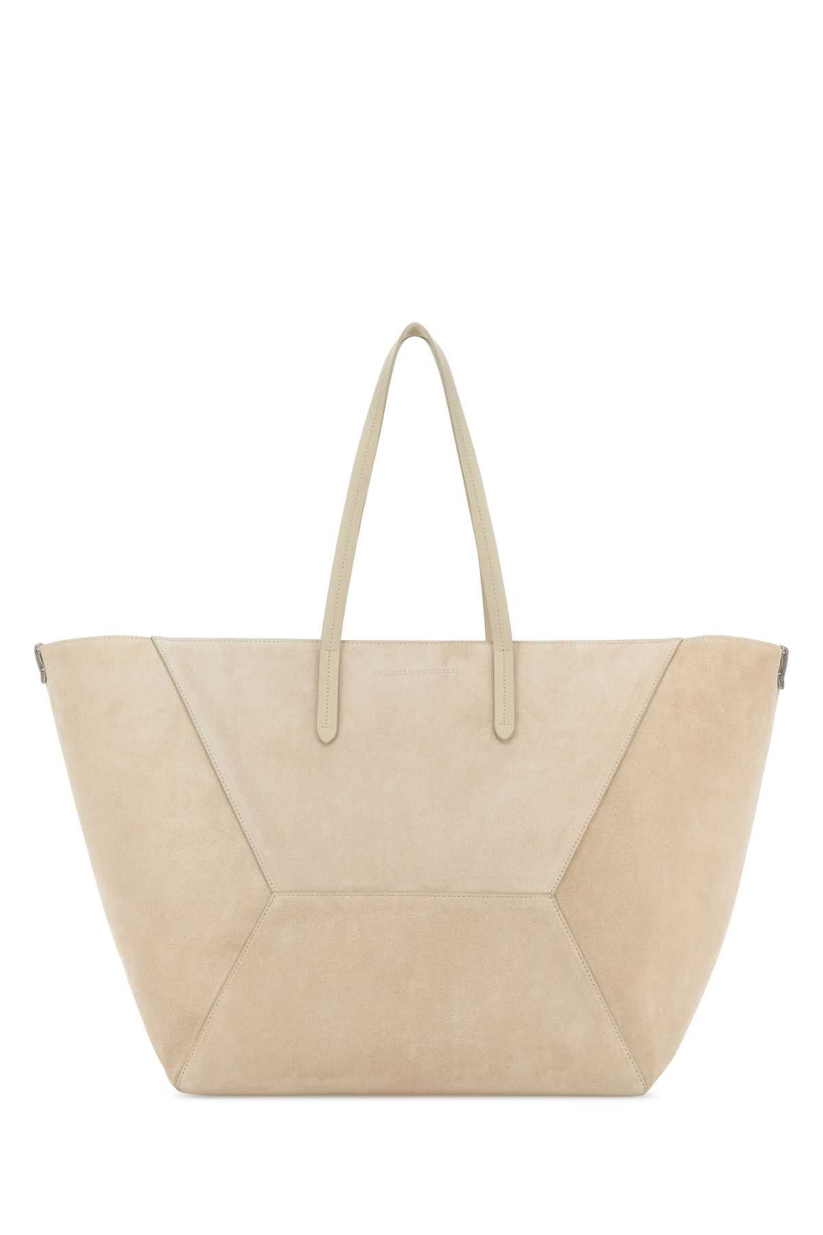 Brunello Cucinelli Sand Suede Shopping Bag Size ONE SIZE - 1 Thumbnail