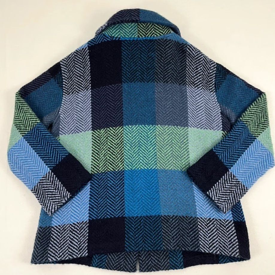 Vintage John Branigan Weavers Jacket Womens XL Green Blue Plaid Wool Blend Ireland Coat Size XL / US 12-14 / IT 48-50 - 8 Thumbnail