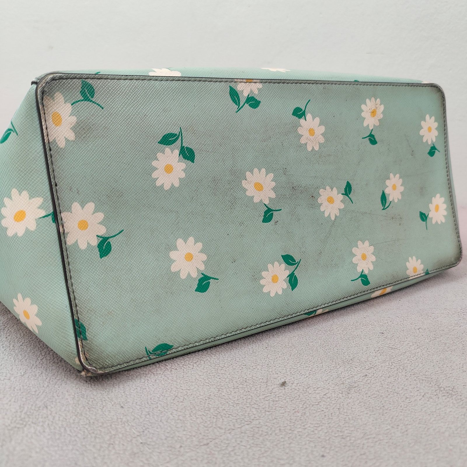 Kate Spade Kate Spade Dana Tote Bag Mint Green Daisy Floral Print Size ONE SIZE - 6 Thumbnail