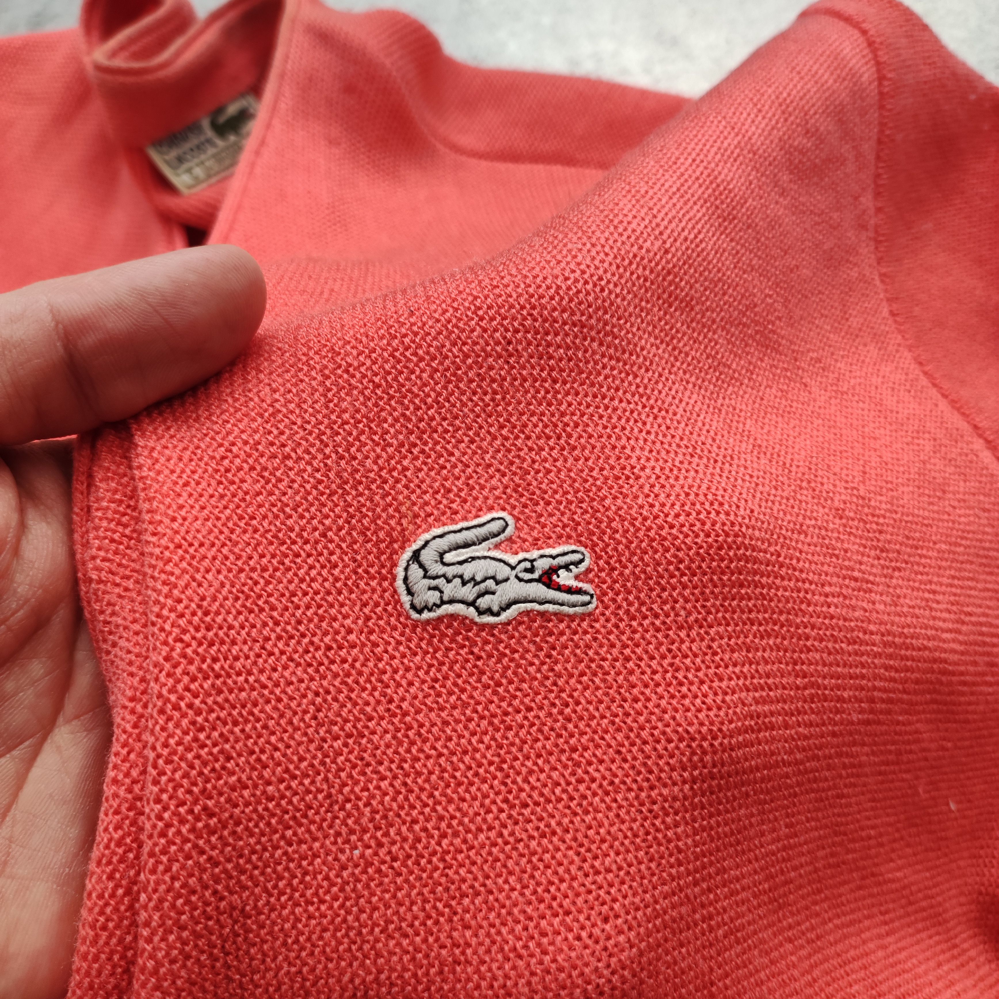 Lacoste × Vintage RARE OG 80s Lacoste France Pink Logo Cardigan Sweater Size US XL / EU 56 / 4 - 6 Thumbnail