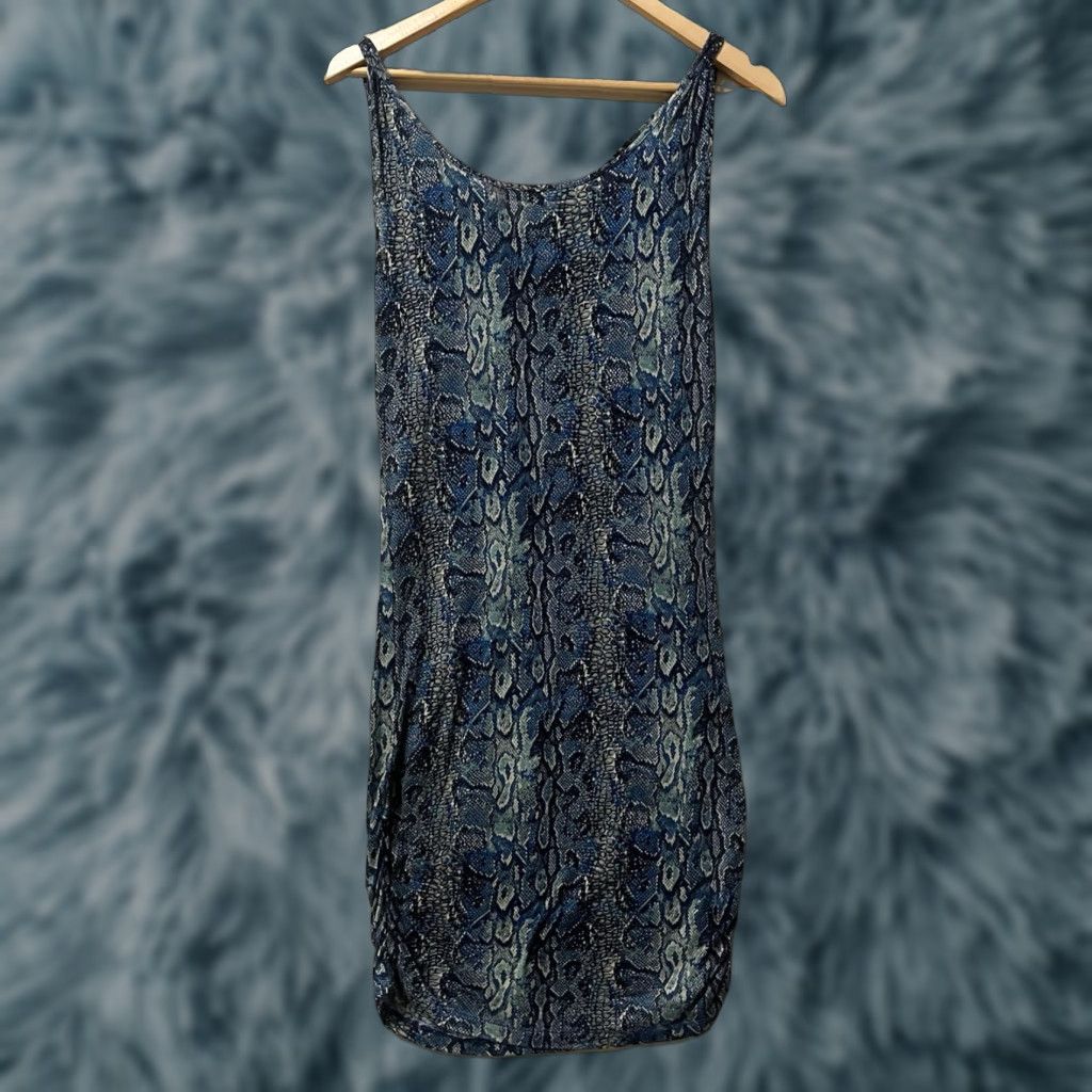 Bcbgmaxazria NWT BCBGMAXAZRIA Dress Woman Sleeveless Blue Print V-Neck Short Pullover S Regular Spring Summer Womens Size S / US 4 / IT 40 - 1 Thumbnail