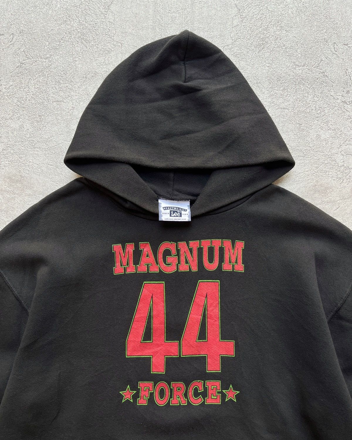 Lee × Russell Athletic × Vintage 1990’s - Vintage Magnum Force 1973 Movie Black Hoodie Size US XL / EU 56 / 4 - 2 Thumbnail