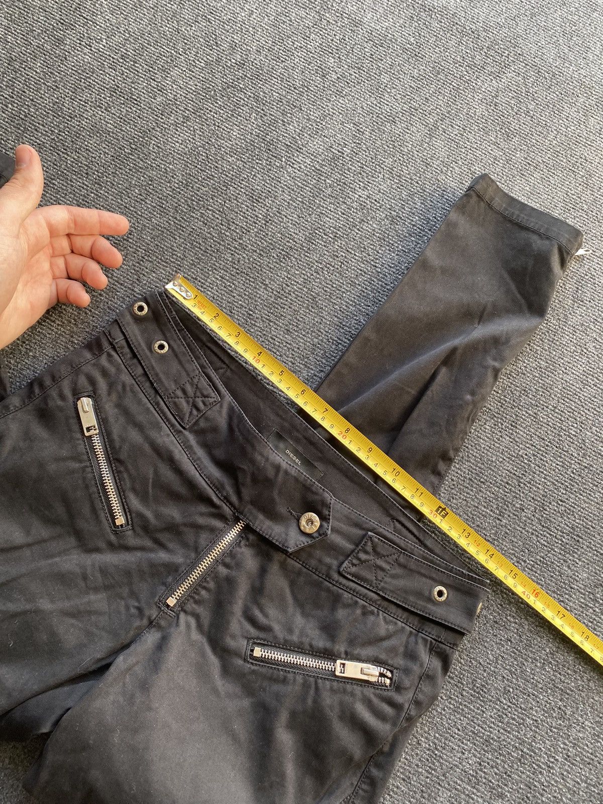 Diesel 🔥Opium Punk Diesel Moto Racing Gothic Pants Zip rare 27 Size 27" / US 4 / IT 40 - 6 Thumbnail