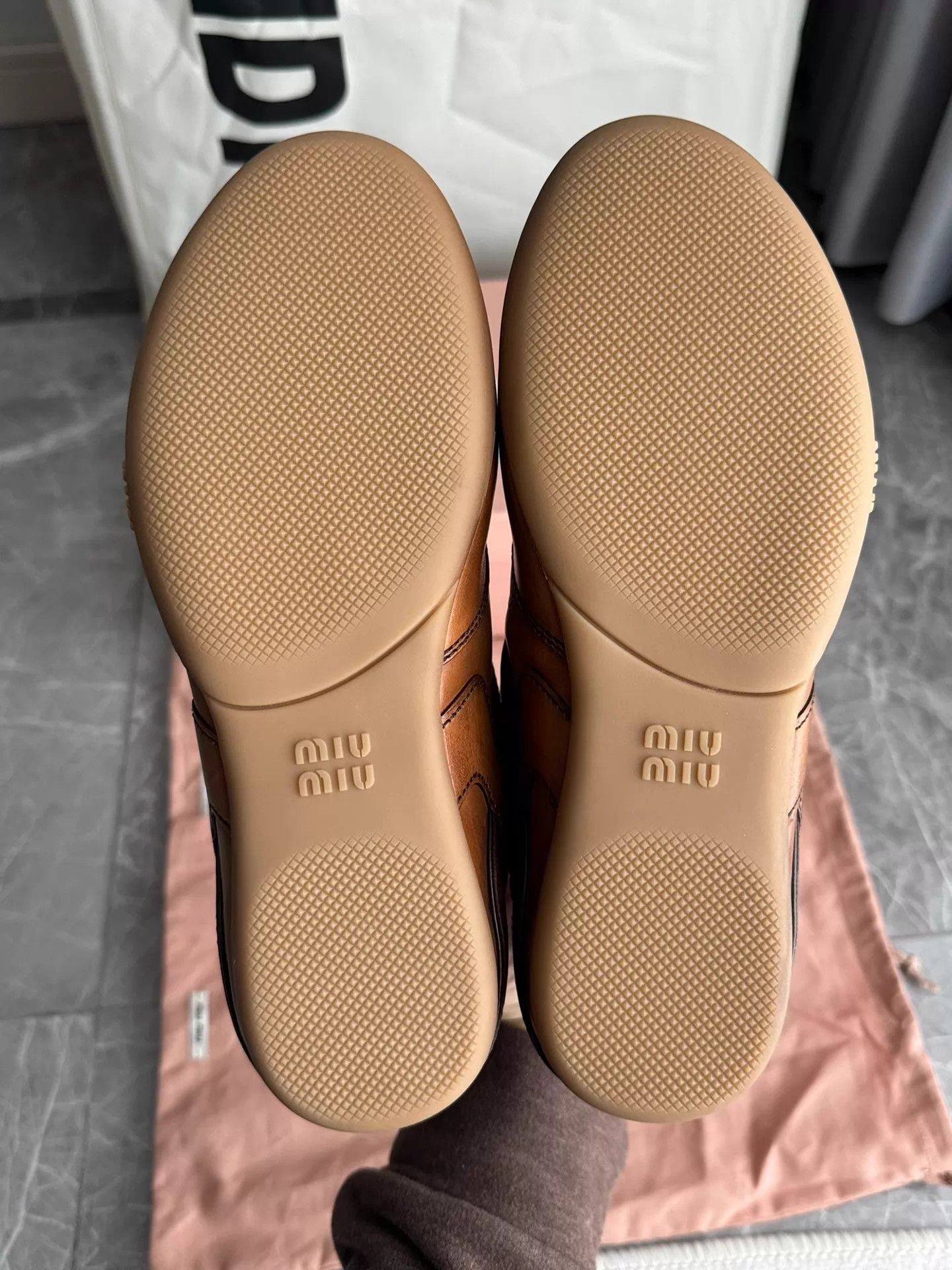 Miu Miu Miu Miu 25FW Gym Leather Double Laces Brown Flat 36 Size US 5.5 / IT 35.5 - 5 Thumbnail