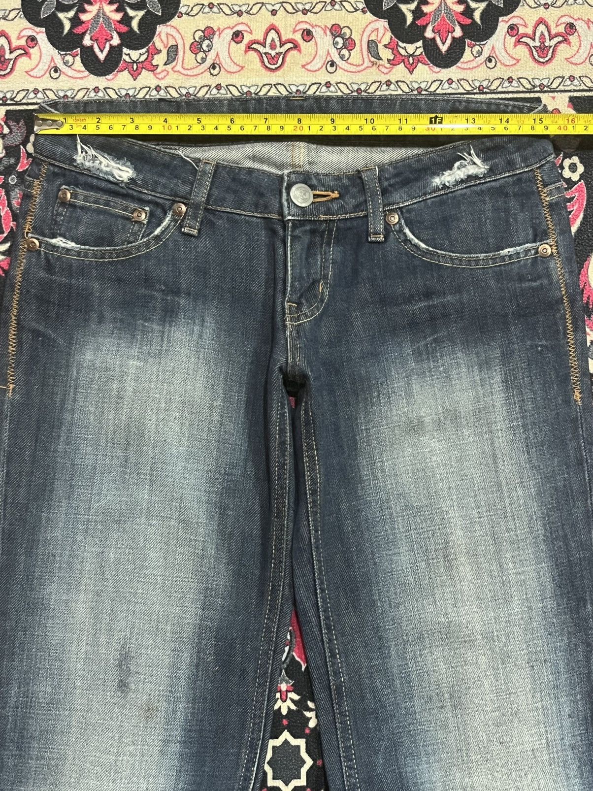 If Six Was Nine × Japanese Brand × Le Grande Bleu (L.G.B.) ⚡️Wide Leg⚡️Vintage Japanese Brand Egoist Frayed Leg Blue Jean Size 26" / US 2 / IT 38 - 16 Thumbnail
