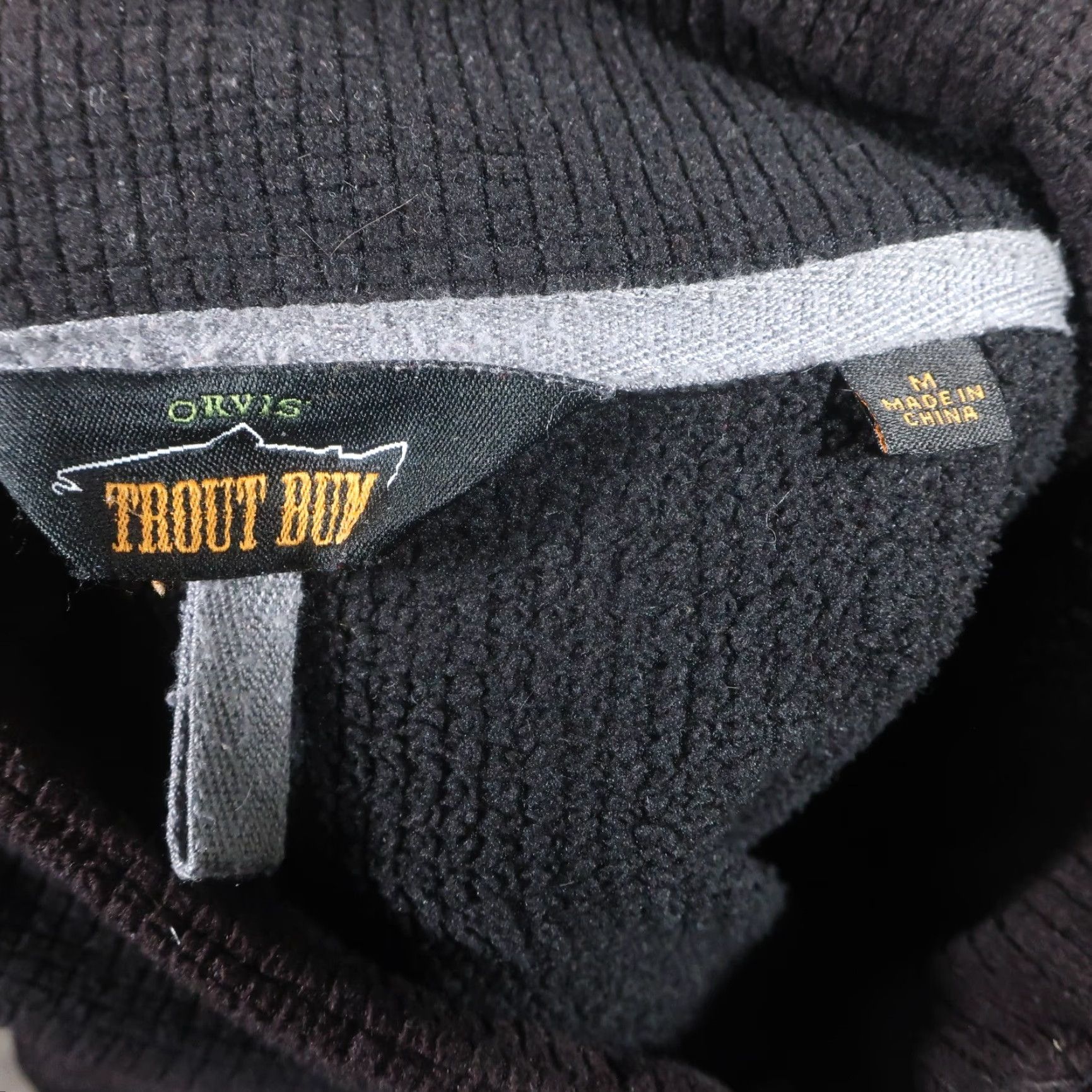 Orvis Orvis Trout Bum Sweater Mens M Black Full Zip High Neck Pocket Moisture Wicking Fleece Activewear Fish Size US M / EU 48-50 / 2 - 3 Thumbnail