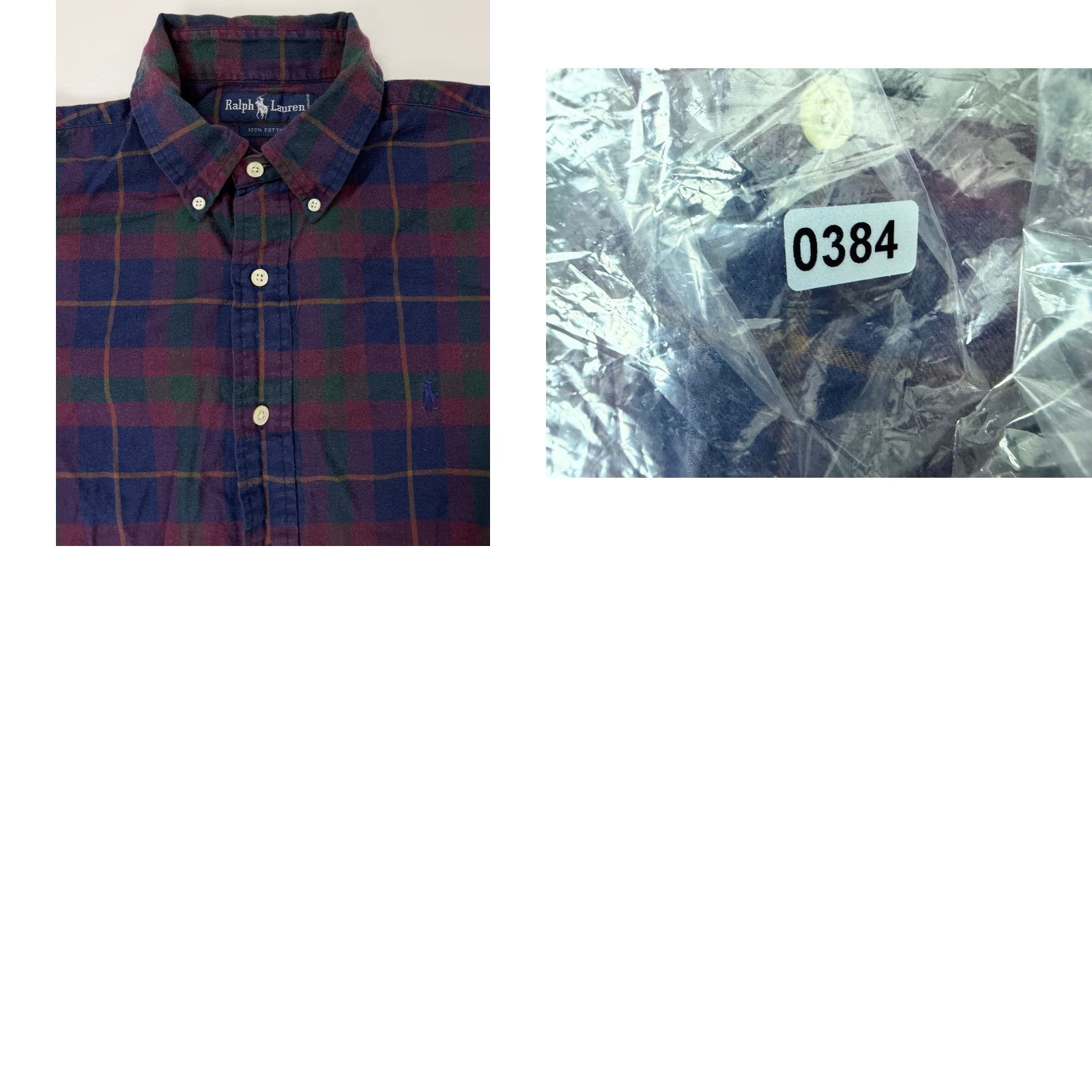 Ralph Lauren VINTAGE Ralph Lauren Shirt Men Large Navy Burgundy Plaid Brushed Twill Button Up Size US L / EU 52-54 / 3 - 10 Thumbnail
