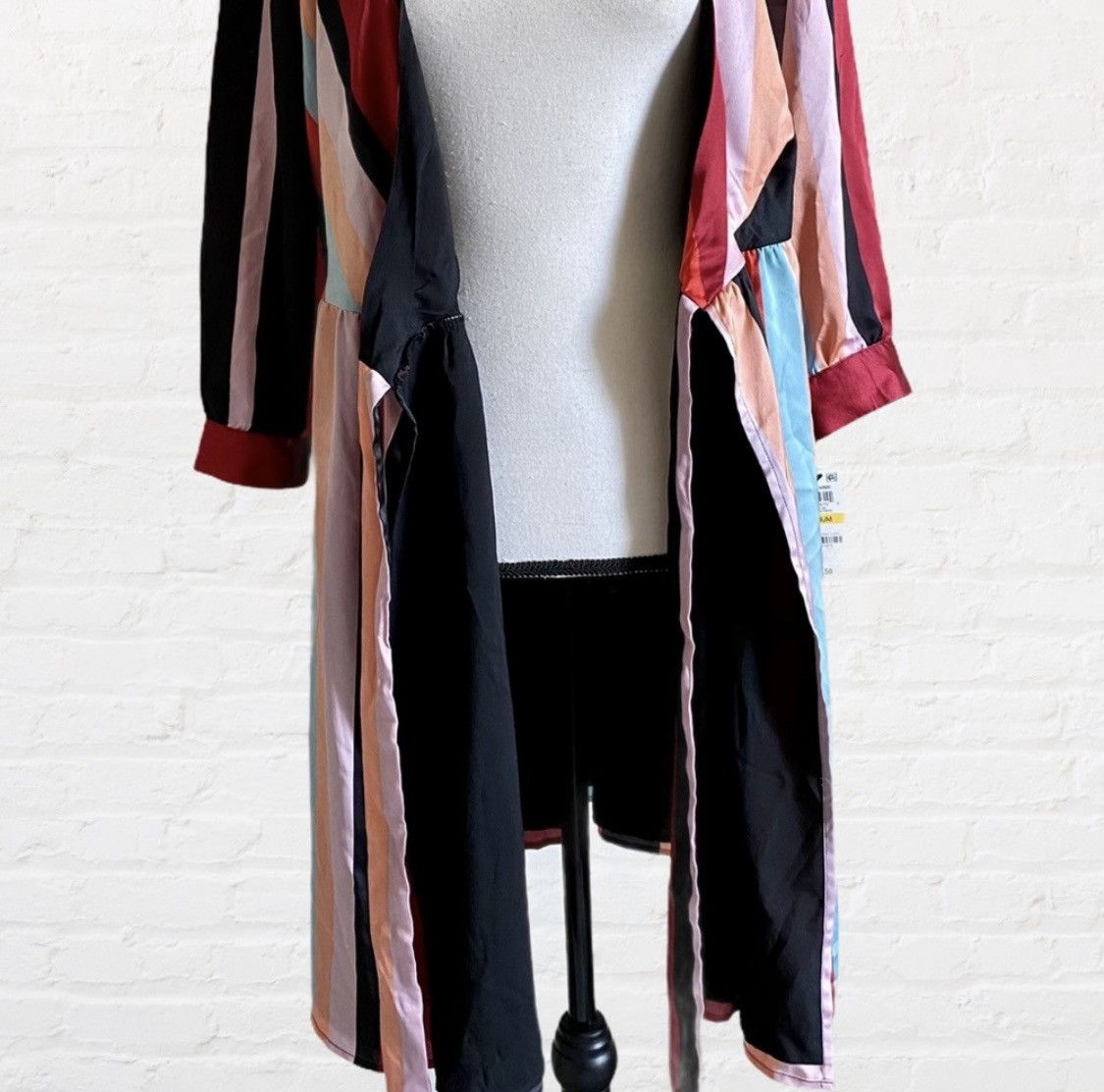 Bar III BAR III 3/4 SLEEVE STRIPED V NECK SHEATH WRAP DRESS Size M / US 6-8 / IT 42-44 - 3 Thumbnail