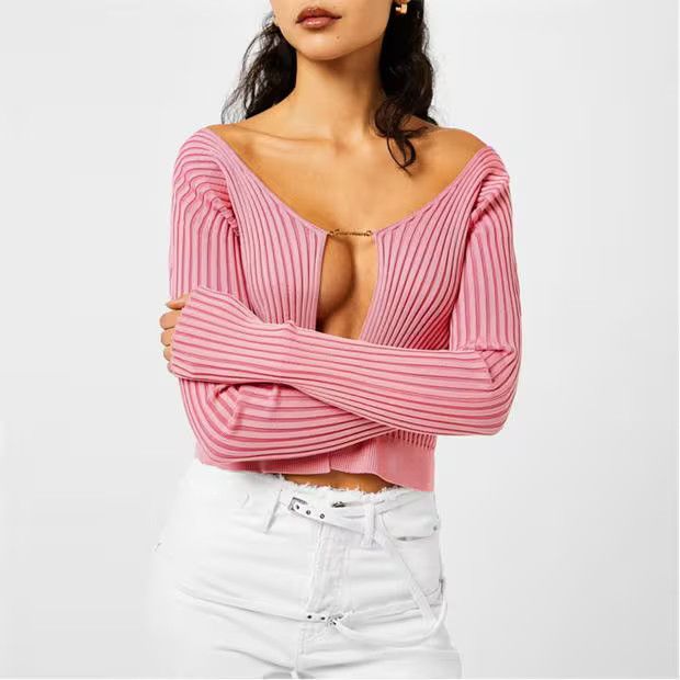 Jacquemus o1g2r1mq1024 Cardigan Top in Pink Size M / US 6-8 / IT 42-44 - 3 Thumbnail
