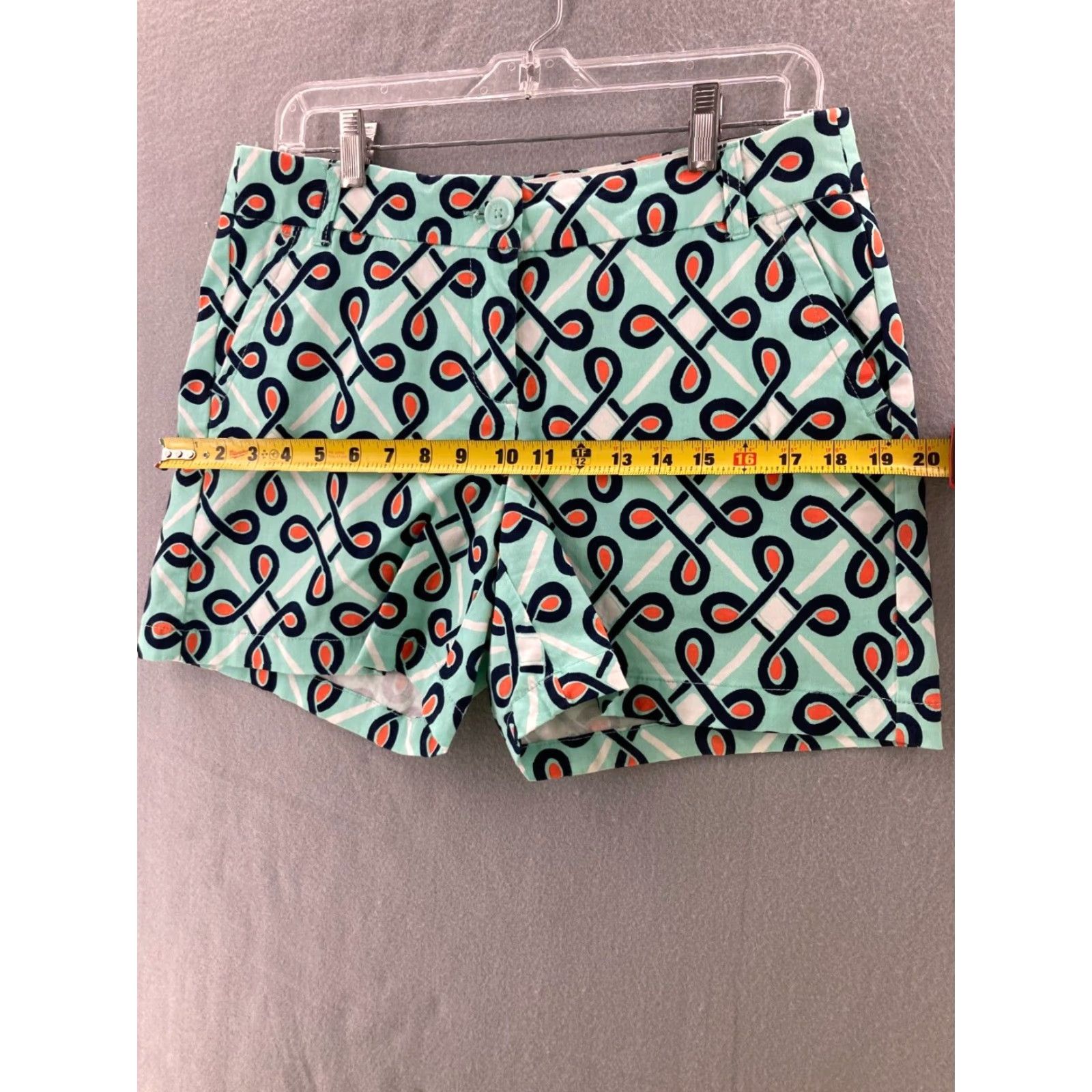 Vintage Crown And Ivy Shorts Womens 6 Blue Geometric AOP Shirt? Size 28" / US 6 / IT 42 - 3 Thumbnail