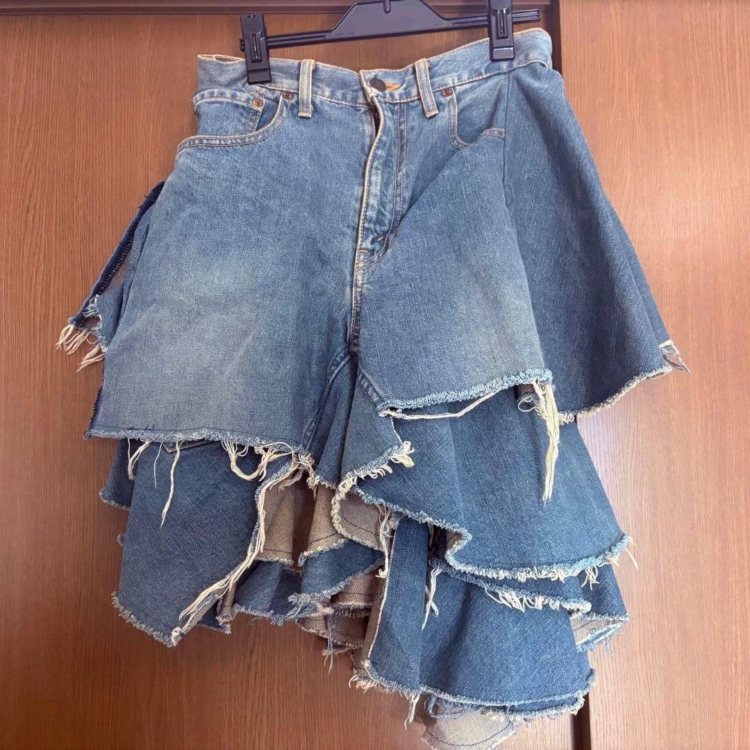 Junya Watanabe layered denim half skirt by junya watanabe Size 26" / US 2 / IT 38 - 1 Thumbnail