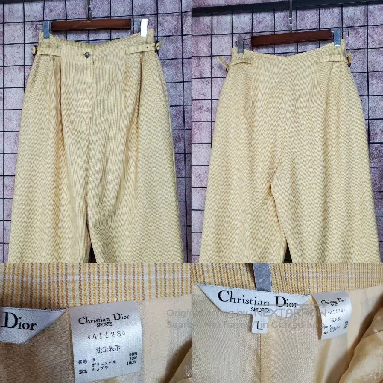 Dior dior high waist wool pants with side ties. Size US 34 / EU 50 - 4 Thumbnail