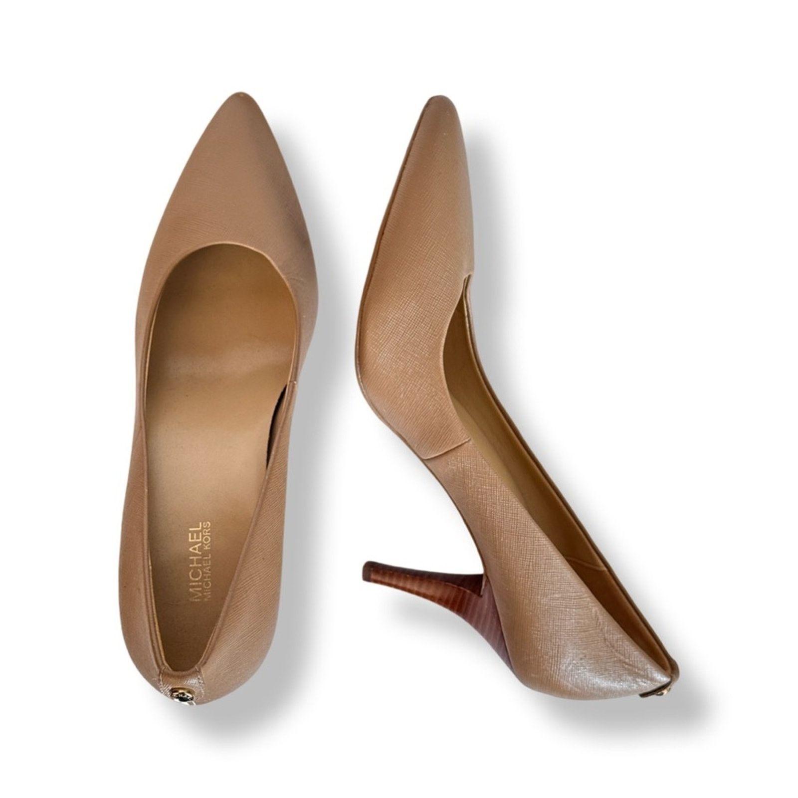 Michael Kors New Michael Kors Dorothy Flex Leather Pump Tan Sz 9 Size US 9 / IT 39 - 4 Thumbnail