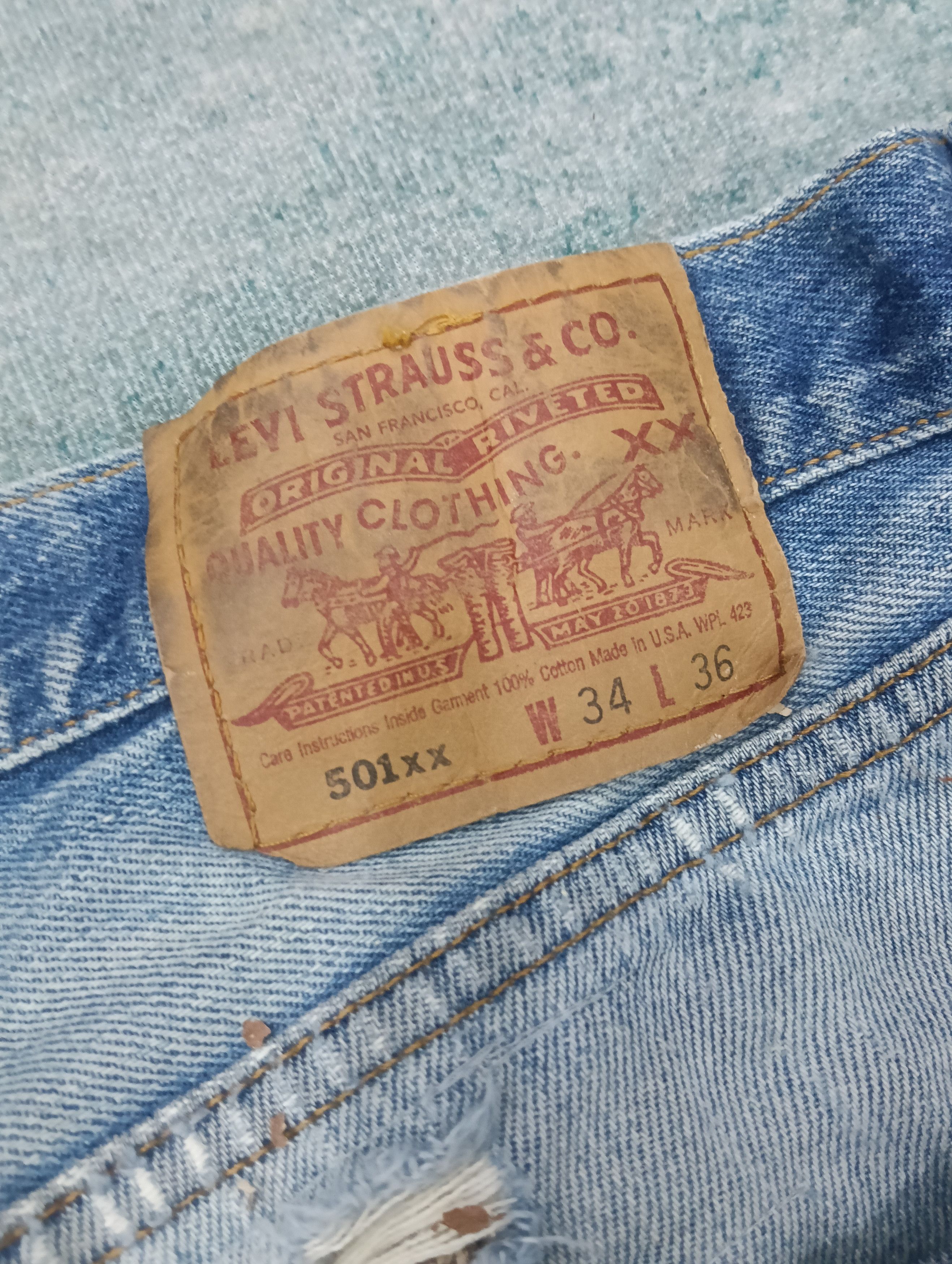 Levi's Vintage Clothing Vintage 501 Distressed Size US 34 / EU 50 - 7 Thumbnail