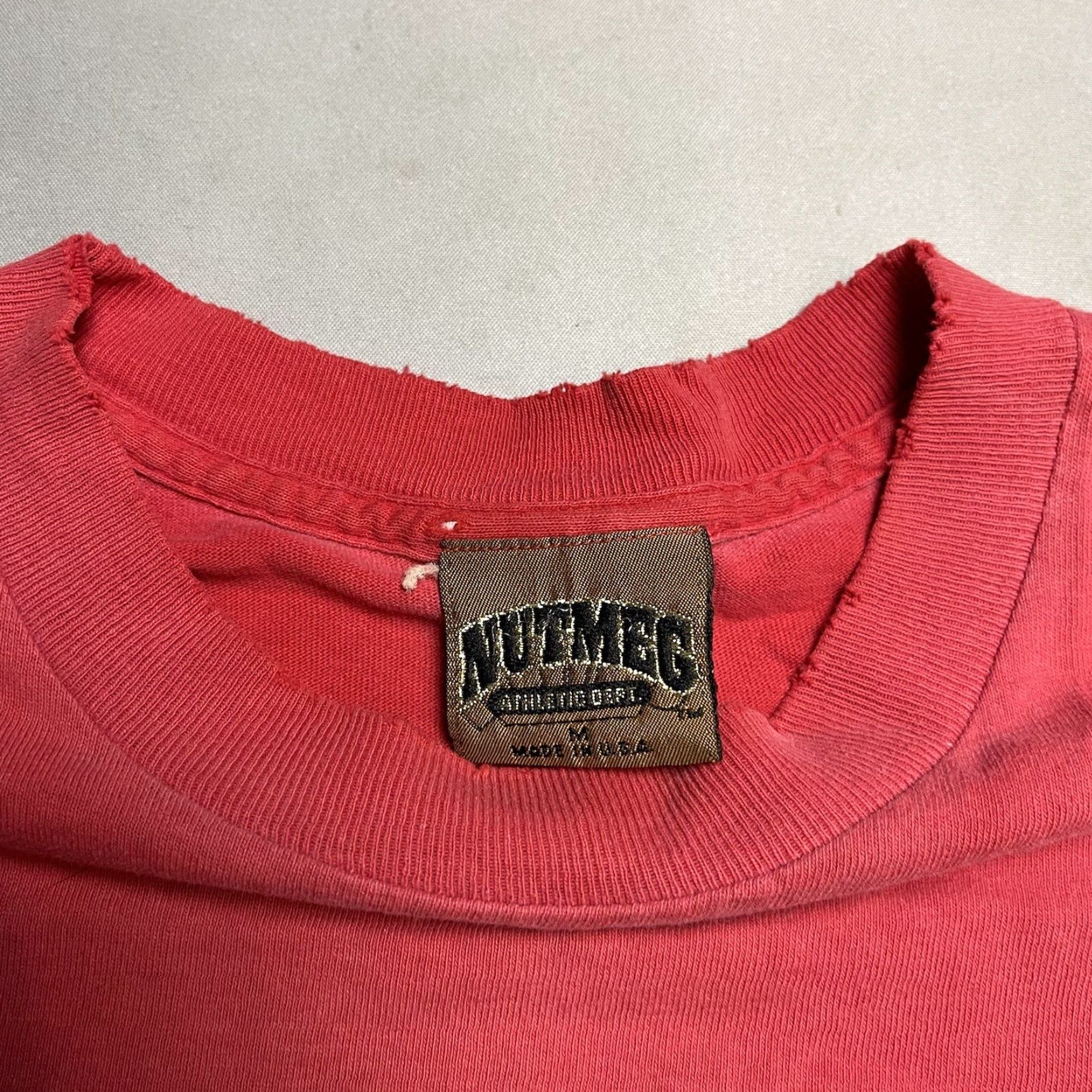 VINTAGE Nutmeg Mills San Francisco 49ers Single Stitch NFL T Shirt Mens M Red Shirt