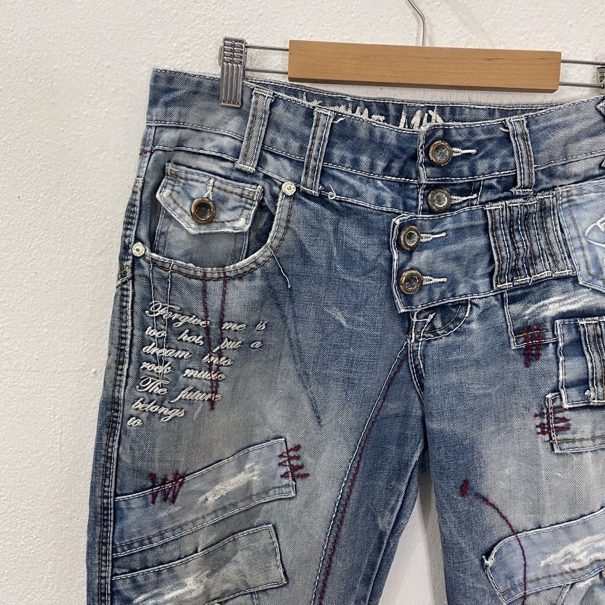 Seditionaries Vintage Cosmo Lupo Punk Style Distressed Denim Size US 33 - 3 Thumbnail